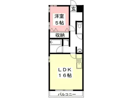 ユートピアハイツ コジマ(1LDK/4階)の間取り写真