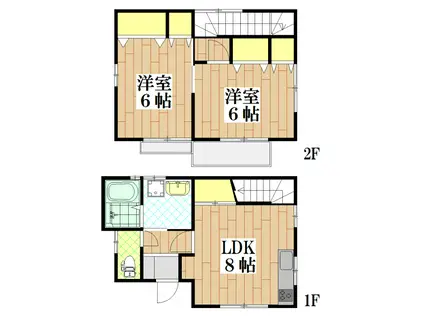 メゾンあかね(2LDK/2階)の間取り写真