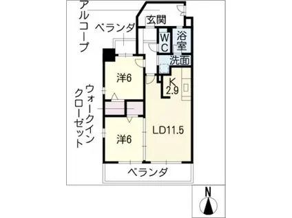 AVANTY TOKUGAWA(2LDK/5階)の間取り写真
