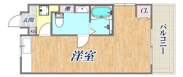 次楽マンション(ワンルーム/2階)の間取り写真