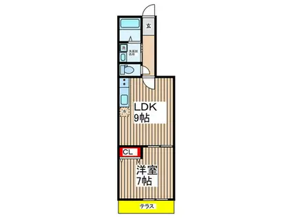 LIKE亥鼻(1LDK/1階)の間取り写真