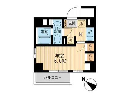 ユニフォート目黒中町(1K/1階)の間取り写真