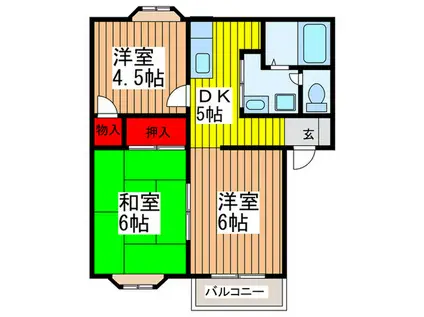 東参番館(3DK/2階)の間取り写真