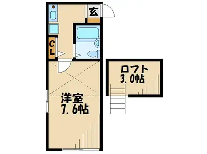 三和コーポ(1K/2階)の間取り写真