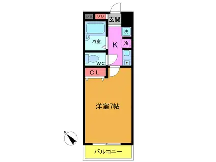 グランシャルム南行徳IF58番館(1K/3階)の間取り写真