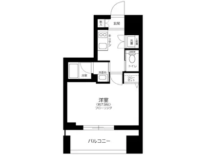 メイクスデザイン新宿(1K/7階)の間取り写真