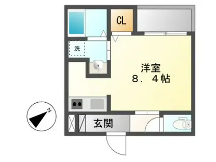 アールスマートコーヴォ新栄(ワンルーム/2階)の間取り写真