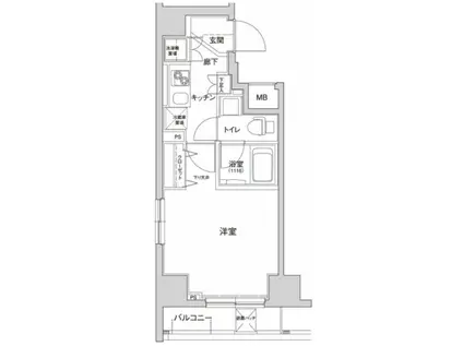 ハーモニーレジデンス上野の杜(1K/2階)の間取り写真