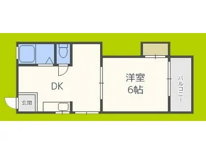 マンション米田(1DK/4階)の間取り写真