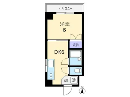 第3新栄ビル(1DK/4階)の間取り写真