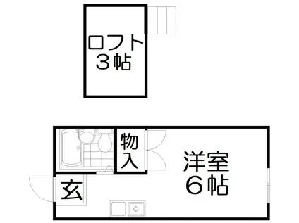 京阪本線 萱島駅 徒歩1分 2階建 築31年(ワンルーム/1階)の間取り写真
