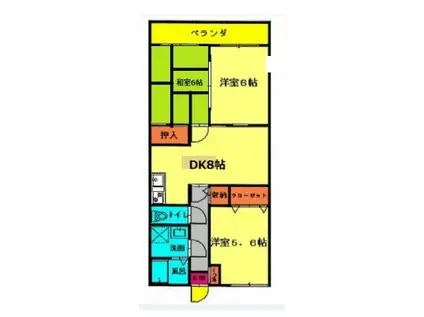 スプリングガーデン(3DK/3階)の間取り写真