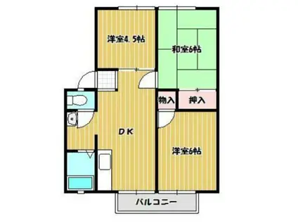 パナハイツドリーム坂出D棟(3DK/2階)の間取り写真