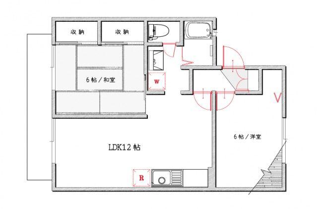 アメニティタウンA(2LDK/1階)の間取り写真