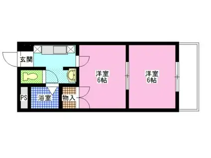 ハピネスプラザ(2K/4階)の間取り写真