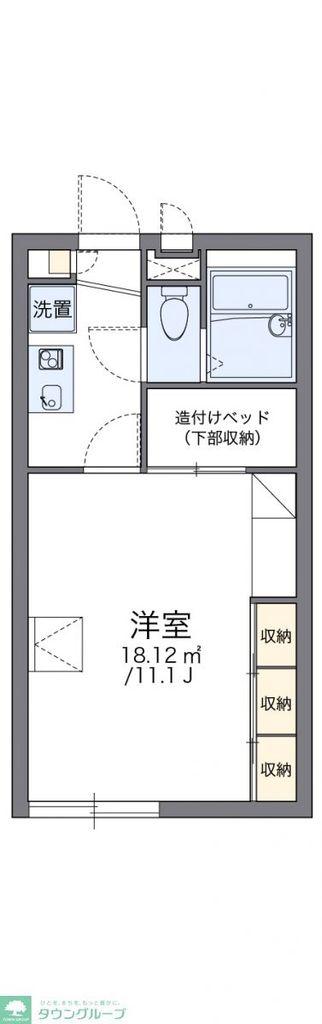 レオパレスセントヴィラージュII(1K/2階)の間取り写真