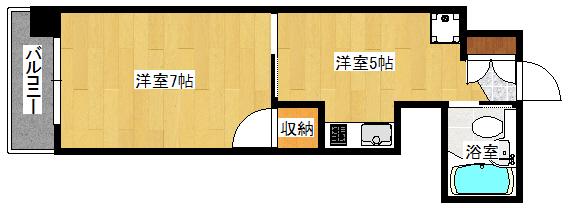 パティシェールヨシカワ(1DK/5階)の間取り写真