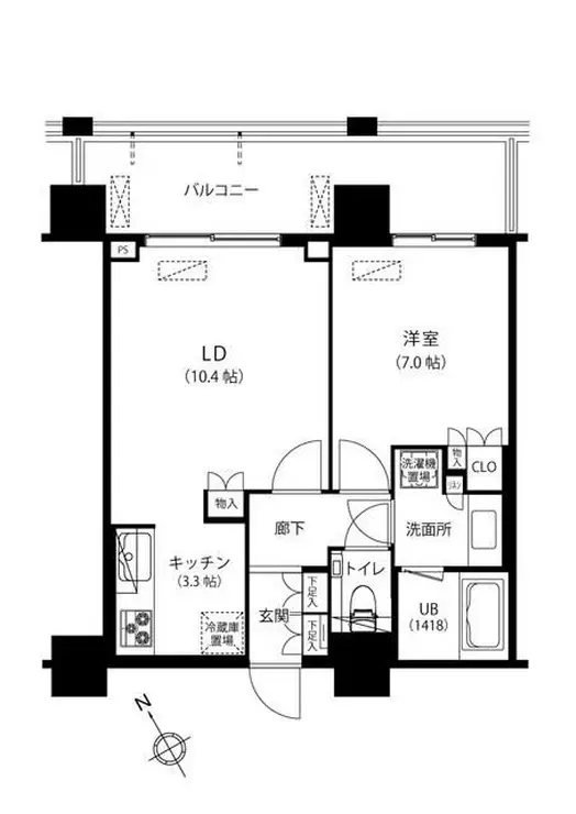 シティタワー新宿 18階階 間取り
