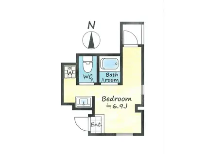 TAWAMAN白金(ワンルーム/1階)の間取り写真