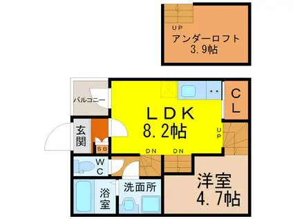 ノーブルコート(1LDK/1階)の間取り写真
