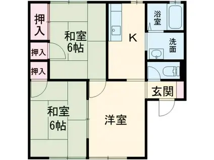 メゾンド・ジャルダンA棟(3K/2階)の間取り写真