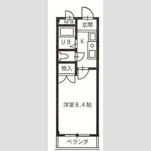 エスポア八田(1K/3階)の間取り写真
