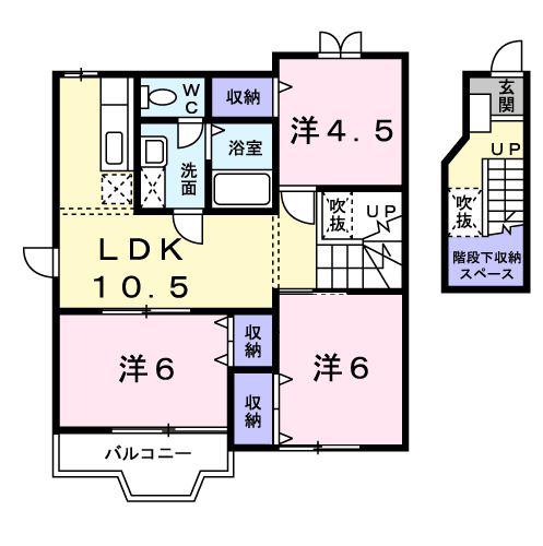 K・レジデンスII(3LDK/2階)の間取り写真