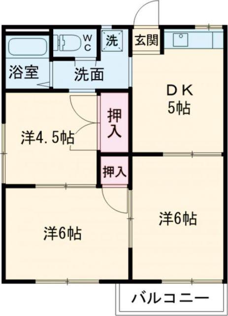 スカイハイツ(3DK/2階)の間取り写真