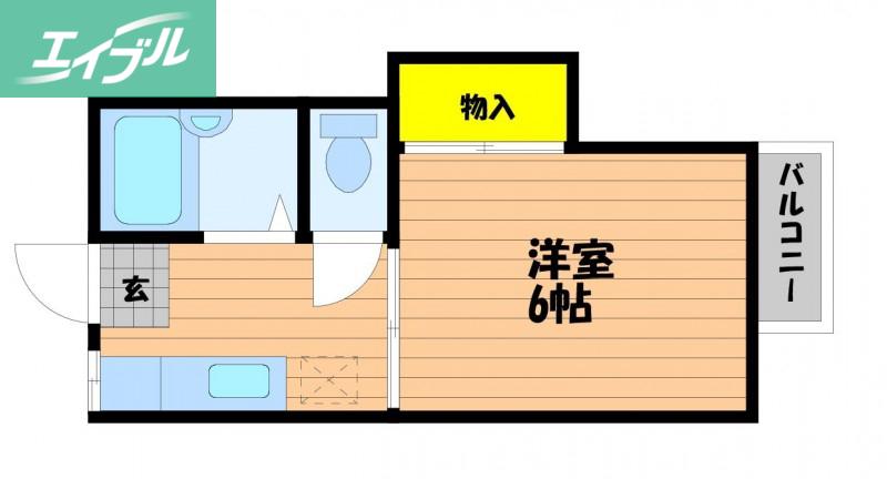 コーポ大野辻(1K/2階)の間取り写真