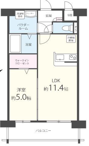 テイルガーデン博多(1LDK/4階)の間取り写真