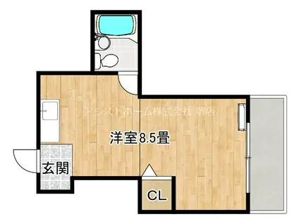 ロイヤルコート1番館(1DK/2階)の間取り写真