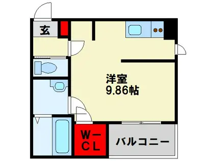 BRAVE BASE 陣原東(1K/3階)の間取り写真