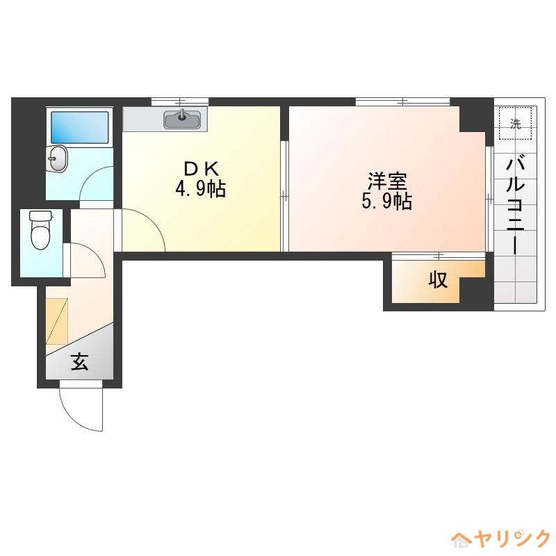 クリエイティブ21(1DK/3階)の間取り写真