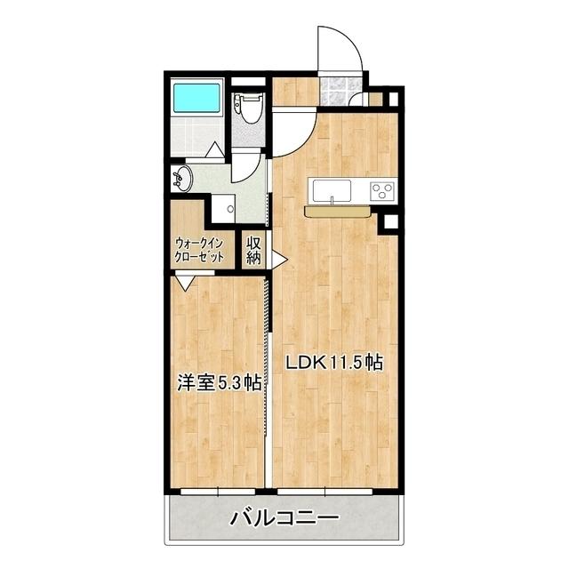 ヴィヴァーチェ阿見(1LDK/3階)の間取り写真
