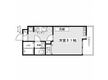 アヴェニール住吉(1K/2階)の間取り写真