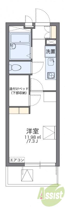レオパレス宮山(1K/3階)の間取り写真