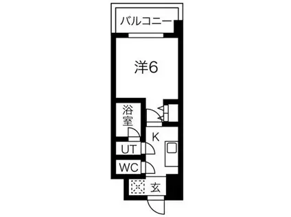 スプランディッド難波(1K/13階)の間取り写真