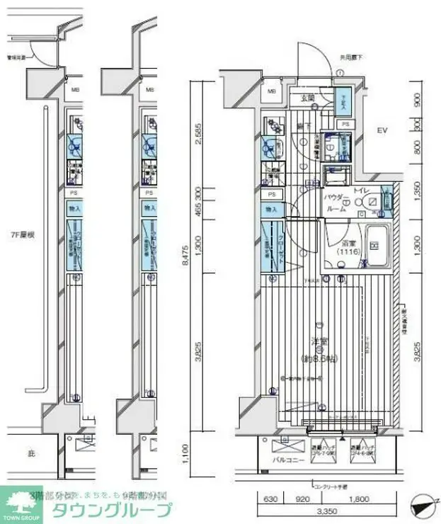 メインステージ北千住IV 3階階 間取り