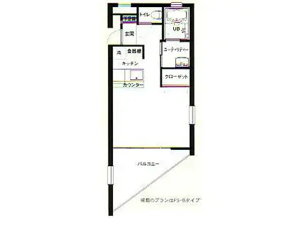 コモンズ-I(ワンルーム/1階)の間取り写真