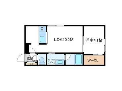 CARRERA146 カレラ146(1LDK/4階)の間取り写真