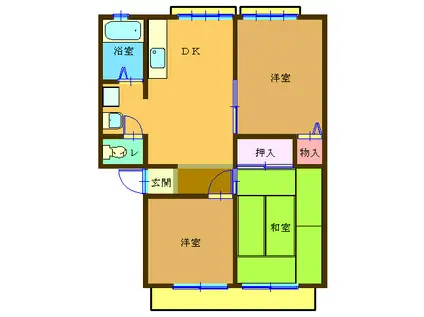 サンライフ中野(3DK/2階)の間取り写真