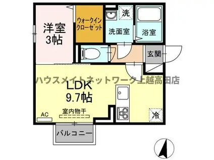 EISEN III(1LDK/2階)の間取り写真