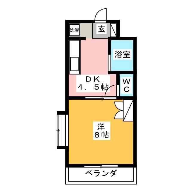 セントポーリアIII(1DK/3階)の間取り写真