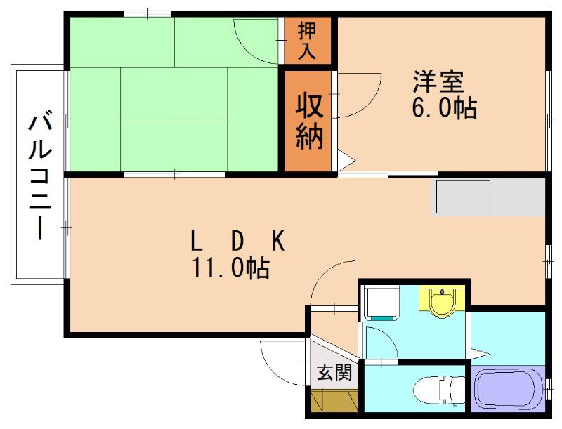 エクセレント・M(2LDK/2階)の間取り写真