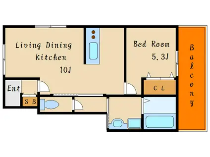 ブルージュ明石(1LDK/1階)の間取り写真