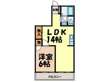 丸美タウンマンション今池(1LDK/4階)の間取り写真