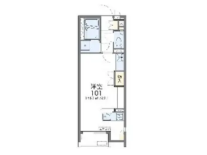 シュエットフルール(ワンルーム/2階)の間取り写真