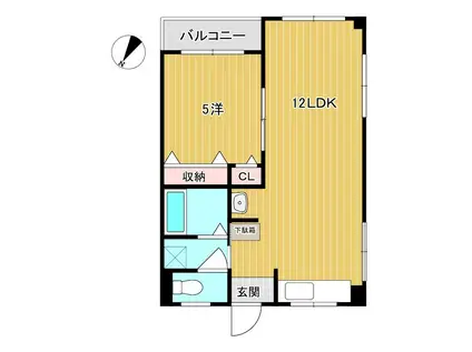 グリーンハイツ(1LDK/4階)の間取り写真