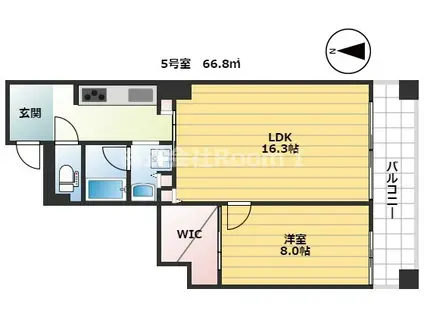 ブラービ南船場(1LDK/3階)の間取り写真