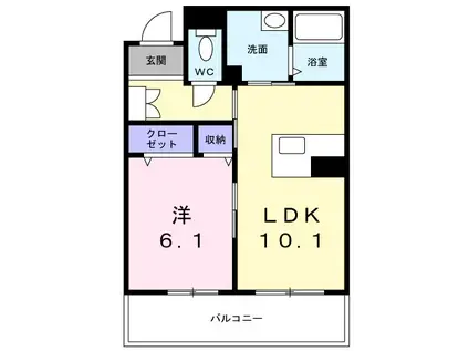 ベレオ ミルフィオーレ(1LDK/1階)の間取り写真